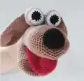 Dog Hand Puppet Crochet Pattern step 2 - assembly progress