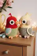 Lovebird and Parrot Amigurumi Pattern step 1 - construction progress