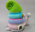 Snail Stacking Toy Amigurumi Pattern step 2 - assembly progress