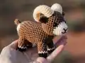 Bobby the Bighorn Sheep Amigurumi Pattern step 1 - construction progress