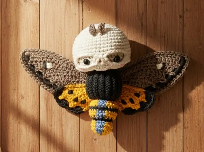 Complimentary Advanced crochet pattern: Death's Head Hawk Moth Amigurumi Pattern - Simple to follow guide