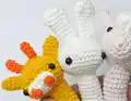 Baby Rattle Toy Collection Amigurumi Pattern step 2 - assembly progress
