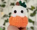 Plush Ghost in Pumpkin Amigurumi Pattern step 1 - construction progress