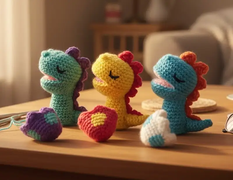 Complimentary Intermediate crochet pattern: Baby Dinosaur Hatching Eggs Amigurumi Pattern - Simple to follow guide