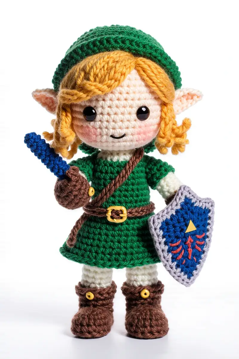 Complimentary Intermediate crochet pattern: Link Amigurumi Pattern - Simple to follow guide