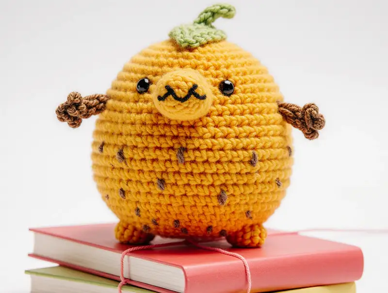 Complimentary Intermediate crochet pattern: PineappleRex Fruit Dinosaur Amigurumi Pattern - Simple to follow guide