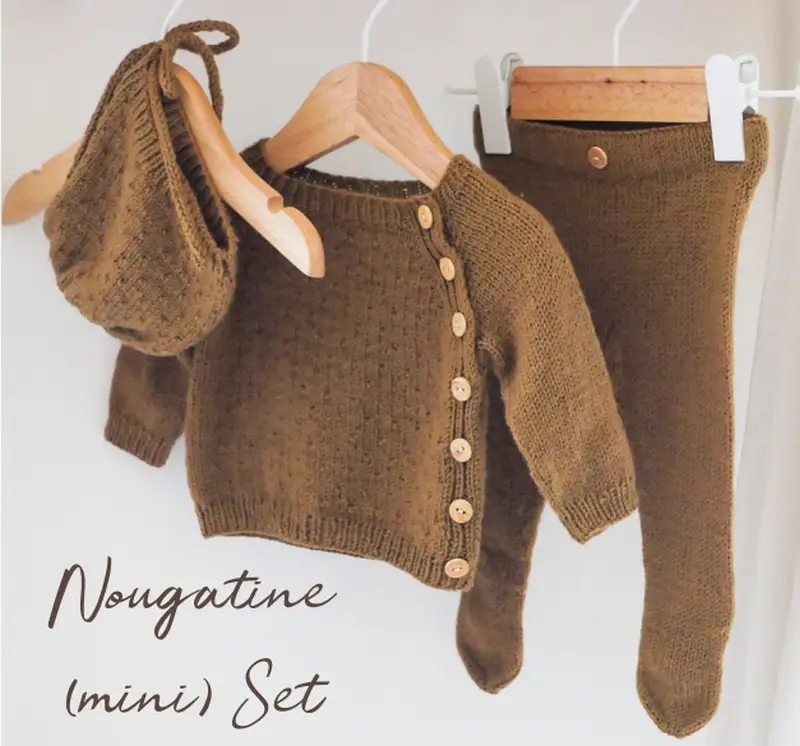 Complimentary Intermediate crochet pattern: Nougatine Mini Baby Set Pattern - Simple to follow guide
