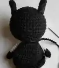 Mini Batman Amigurumi Pattern step 2 - assembly progress