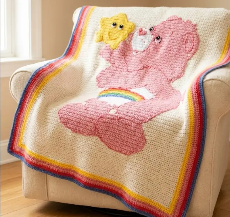Complimentary Intermediate crochet pattern: Care Bears Afghans Pattern - Simple to follow guide