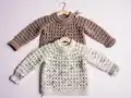 Textured Ribbed Children's Sweater Crochet Pattern step 1 - construction progress
