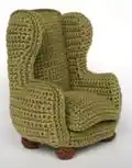 Miniature Living Room Furniture Set Crochet Pattern step 2 - assembly progress