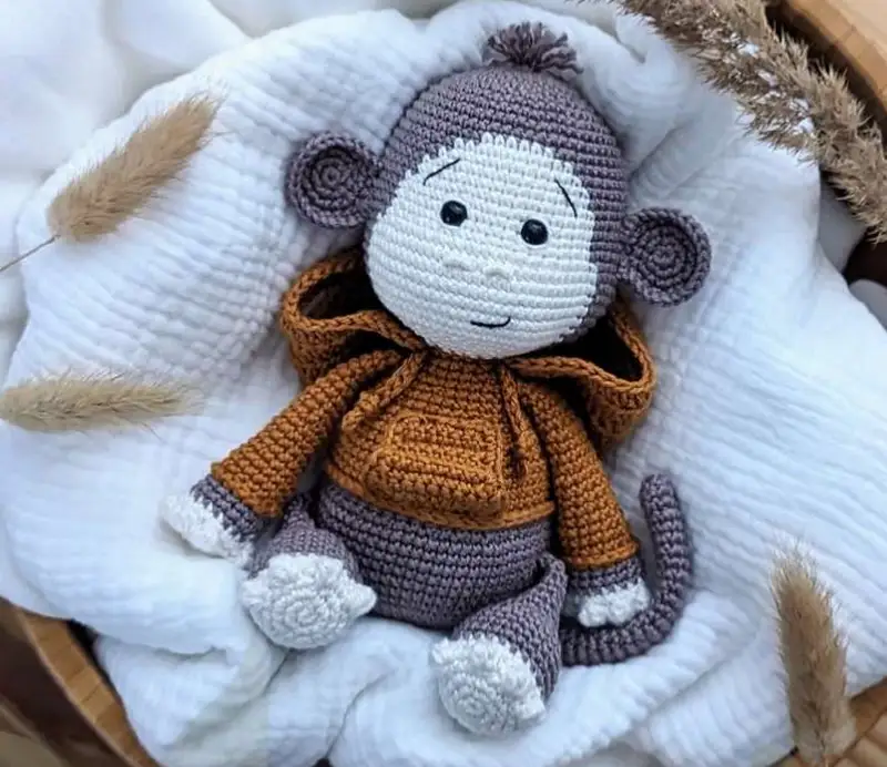 Complimentary Intermediate crochet pattern: Little Monkey Joe Amigurumi Pattern - Simple to follow guide