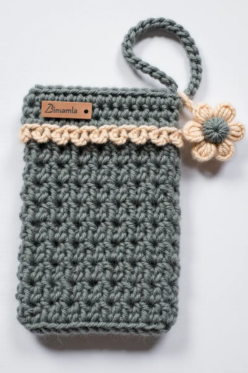 Complimentary Intermediate crochet pattern: Phone Pouch with Back Pocket Crochet Pattern - Simple to follow guide