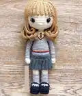 Hermione Granger Witch Girl Amigurumi Pattern step 3 - details and accessories