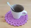 Easy Crochet Coasters Pattern step 4 - final assembly and finishing