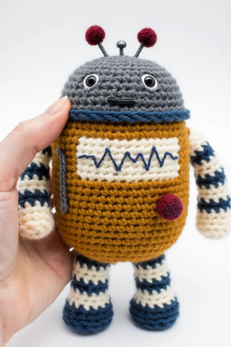 Complimentary Intermediate crochet pattern: Pixie the Robot Amigurumi Pattern - Simple to follow guide