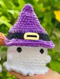 No Sew Ghosts Wearing Hats Crochet Pattern step 3 - details and accessories