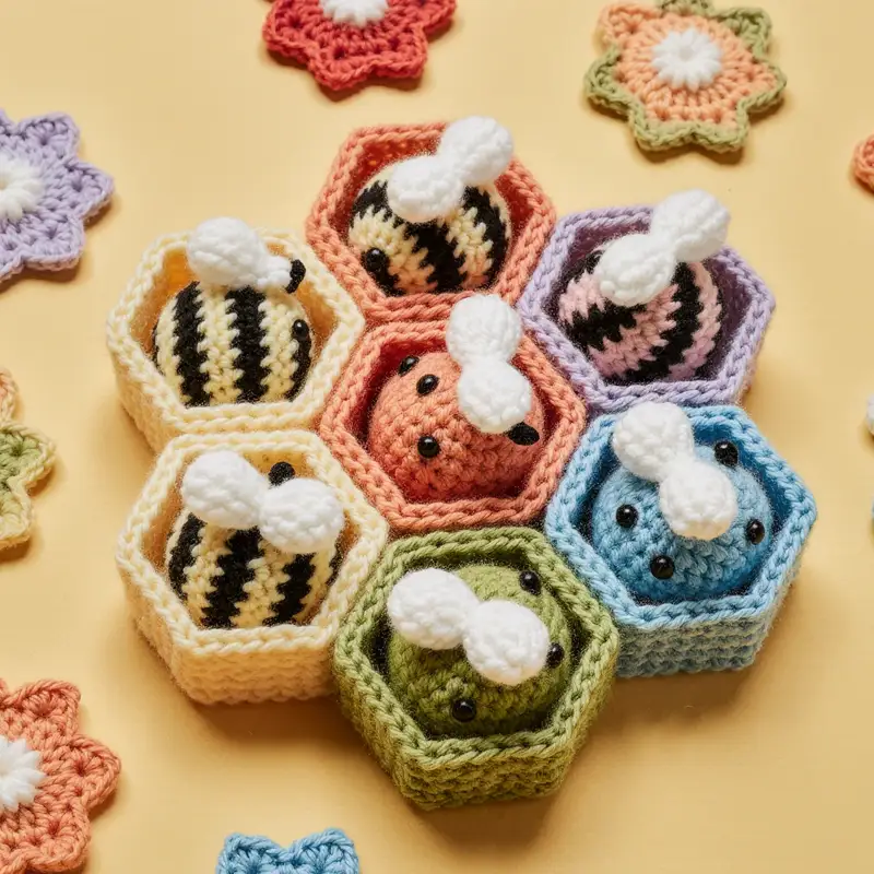 Complimentary Intermediate crochet pattern: Montessori Sorting Bees Educational Toy Crochet Pattern - Simple to follow guide
