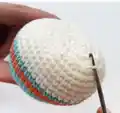 Kingfisher Winter Bird Amigurumi Pattern step 2 - assembly progress