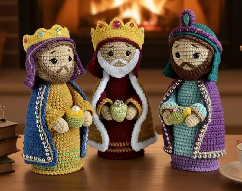 Complimentary Intermediate crochet pattern: Three Wise Men Amigurumi Pattern - Simple to follow guide