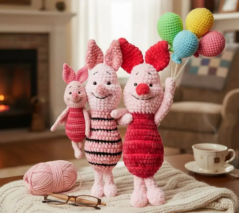 Complimentary Intermediate crochet pattern: Winnie the Piglet Amigurumi Pattern - Simple to follow guide