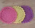 Easy Crochet Coasters Pattern step 2 - assembly progress