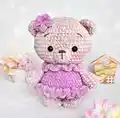 Plush Ballerina Bear Amigurumi Pattern step 1 - construction progress