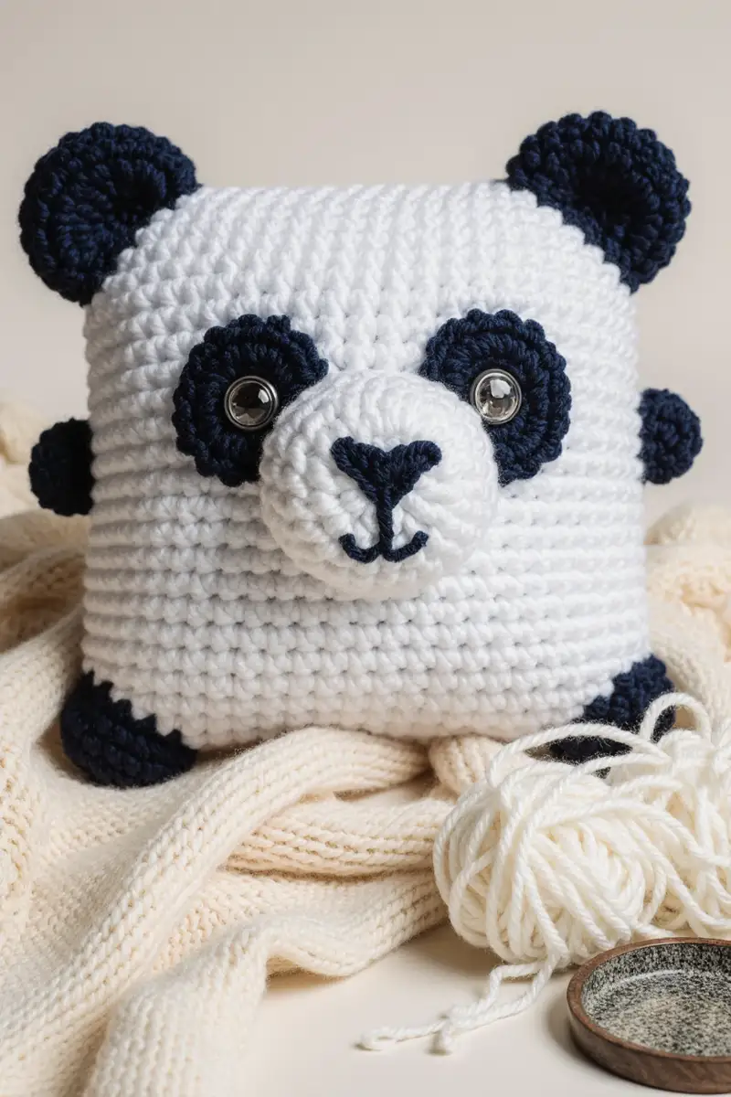 Complimentary Beginner Friendly crochet pattern: Panda Pillow Crochet Pattern - Simple to follow guide