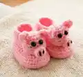 Adorable Pig Baby Booties Crochet Pattern step 1 - construction progress