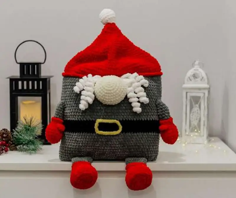 Complimentary Intermediate crochet pattern: Gnome Pillow Crochet Pattern - Simple to follow guide