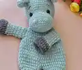 Hippo Lovey Amigurumi Pattern step 1 - construction progress