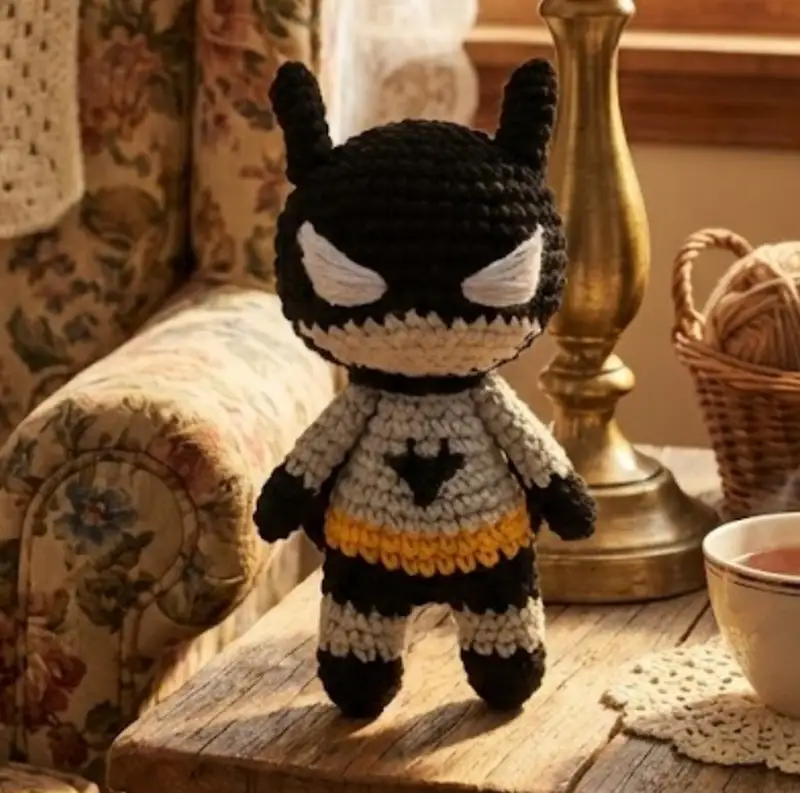 Complimentary Intermediate crochet pattern: Mini Batman Amigurumi Pattern - Simple to follow guide
