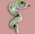 House of Wizards Snake Crochet Applique Pattern step 2 - assembly progress