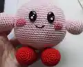 Mini Kirby Amigurumi Pattern step 2 - assembly progress