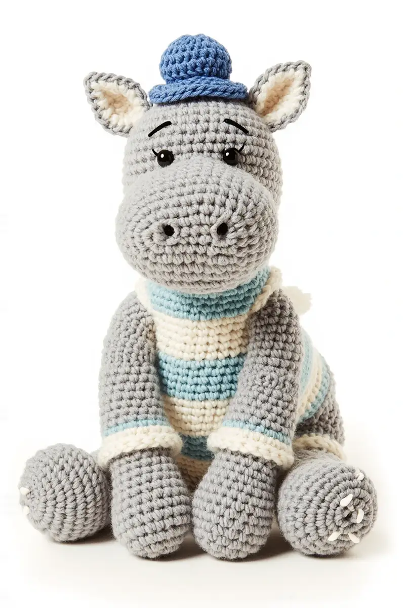 Complimentary Intermediate crochet pattern: Bepo the Little Hippo Amigurumi Pattern - Simple to follow guide