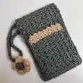 Phone Pouch with Back Pocket Crochet Pattern step 2 - assembly progress