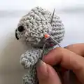 Mini Koala Amigurumi Pattern step 4 - final assembly and finishing