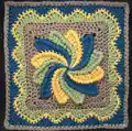 Pinwheel Square Crochet Pattern step 1 - construction progress