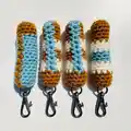 Highline Wristlet Keychain Crochet Pattern step 1 - construction progress