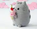 Pusheen Cat with Ice Cream Amigurumi Pattern step 4 - final assembly and finishing