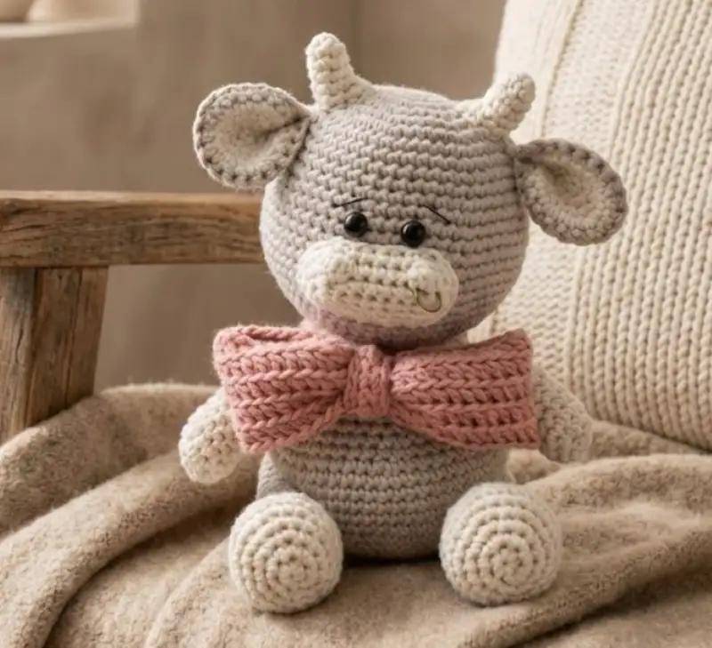 Complimentary Beginner Friendly crochet pattern: Asher the Ox Amigurumi Pattern - Simple to follow guide