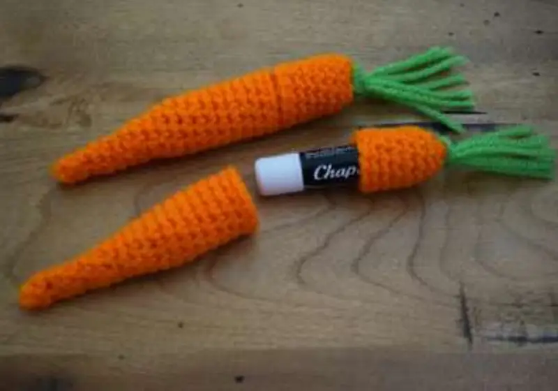 Complimentary Beginner Friendly crochet pattern: Carrot Lip Balm Holder Crochet Pattern - Simple to follow guide