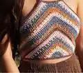 Summer Halter Top Crochet Pattern step 1 - construction progress