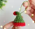 Mini Christmas Santa Hat Ornament Crochet Pattern step 4 - final assembly and finishing