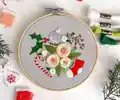 Christmas Ornament Embroidery Pattern step 1 - construction progress