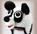 Crochet Hatimals Panda Hat Pattern step 3 - details and accessories