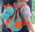 Dino Backpack Crochet Pattern step 1 - construction progress