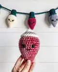 Festive Light Bulbs Amigurumi Pattern step 1 - construction progress