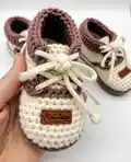 Baby Shoes Crochet Pattern step 1 - construction progress