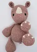 Pino Baby Rhino Amigurumi Pattern step 4 - final assembly and finishing